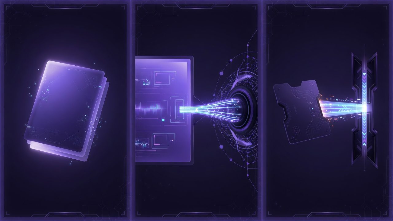 Smart File、Live Artifact 与 Action Artifact 三种形态的抽象示意