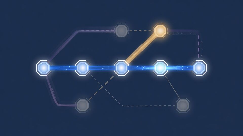 五个检查点与分支路径示意